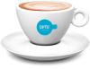 Cappuchino kop blauw vol