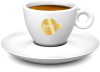 Koffie kop goud vol