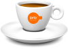 Koffie kop oranje vol