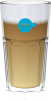 Latte Macchiato Glas blauw vol