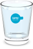 Waterglas blauw vol
